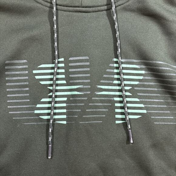 Under Armour ColdGear Hoodie Men’s Small Black Big Logo Fleece Pullover S - Picture 2 of 8